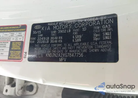 2016 Kia Soul from USA, damaged, VIN KNDJN2A2XG7847756